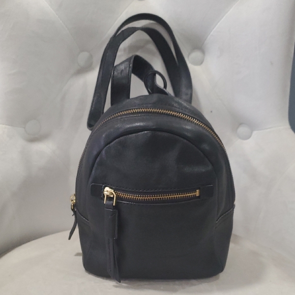 Fossil Handbags - Fossil Midnight Black Backpack with Gold Accents